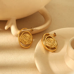 Exaggerated Design Spiral Stud Earrings