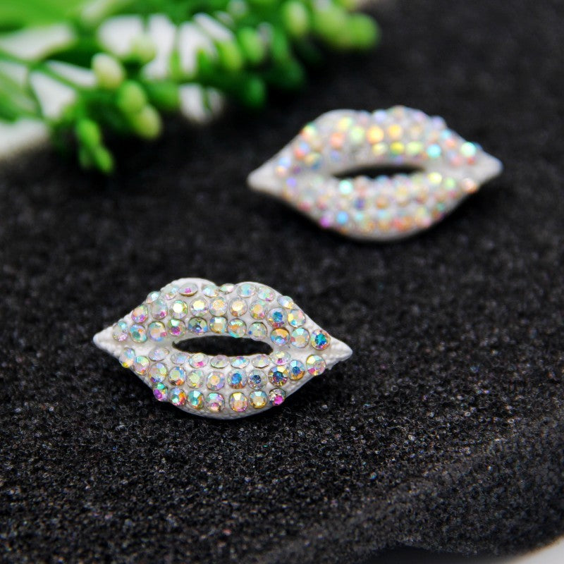 Rhinestone Lip Earrings