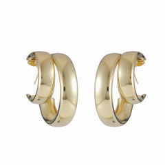 Double Ring C- Shaped Earrings